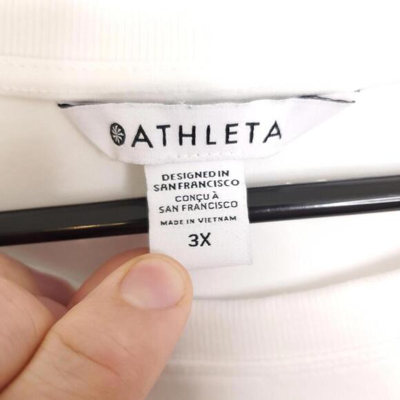 Athleta Top Womens 3X Harlow Hybrid Top Commuter Travel Casual Solid White - Picture 7 of 10
